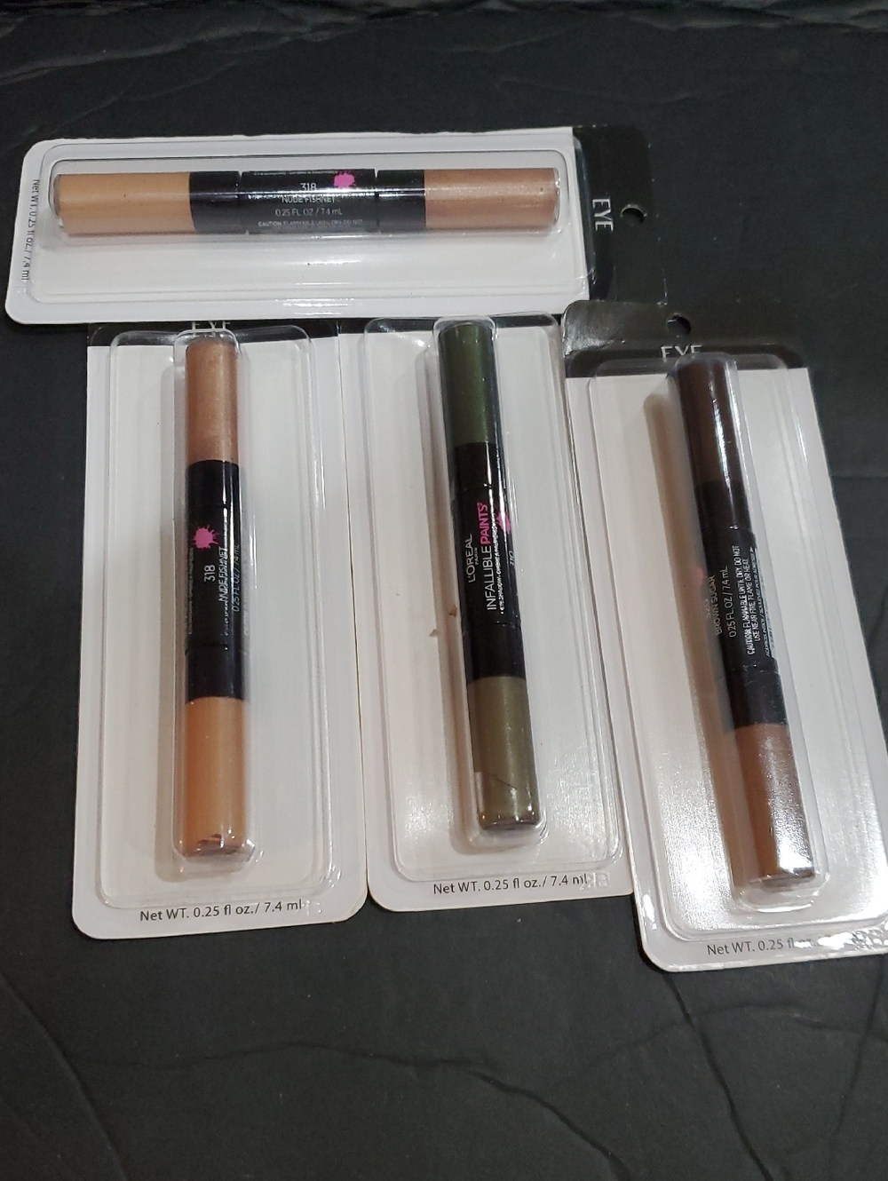 L'oreal 5pack brown sugar, nude fishnet, army camo‎ Infallible paints eyeshadows